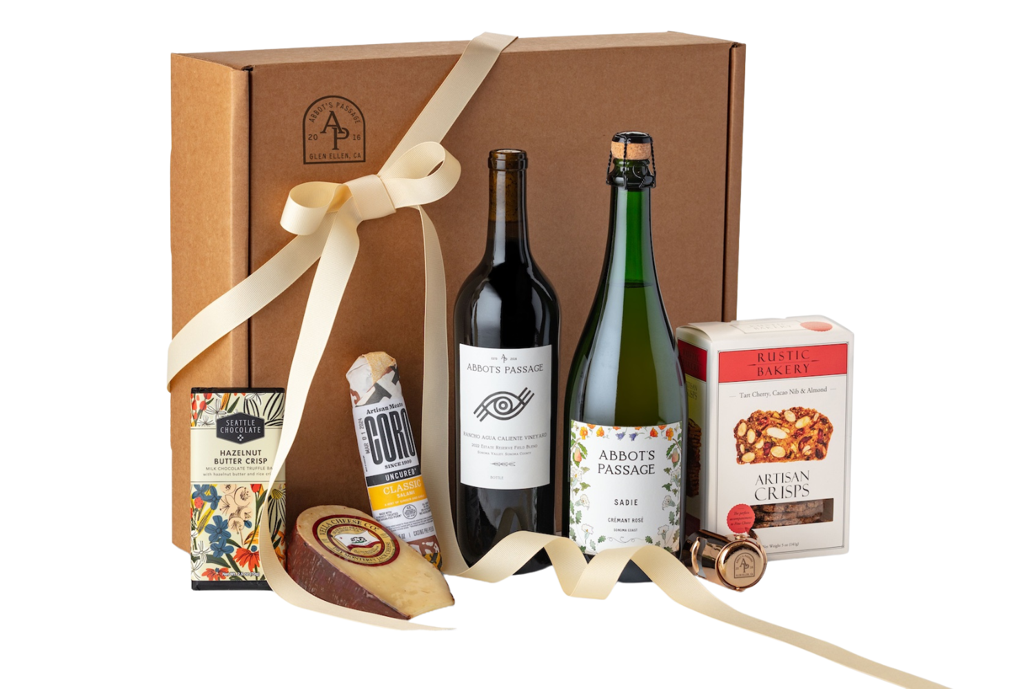 Abbot's Passage gift set of two wines and food